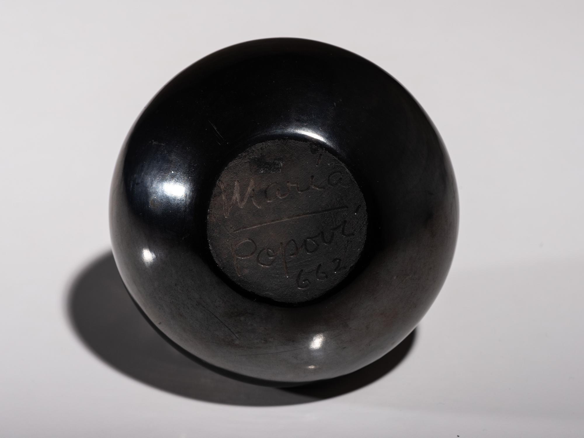 Blackware Pottery Jar, with Gunmetal Finish June 1962