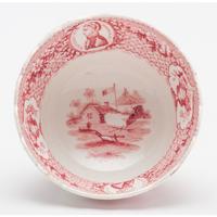 William Henry Harrison, 1840 Log Cabin Pattern Cup & Saucer