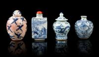 Four Small Blue and White Porcelain Articles — 19TH-20TH CENTURY