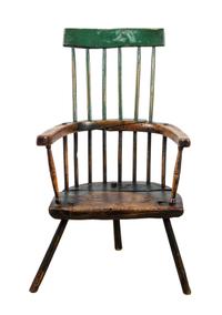 A George III Primitive Comb-Back Ash Armchair Height 41 1/2 inches. — WALES, CIRCA 1800