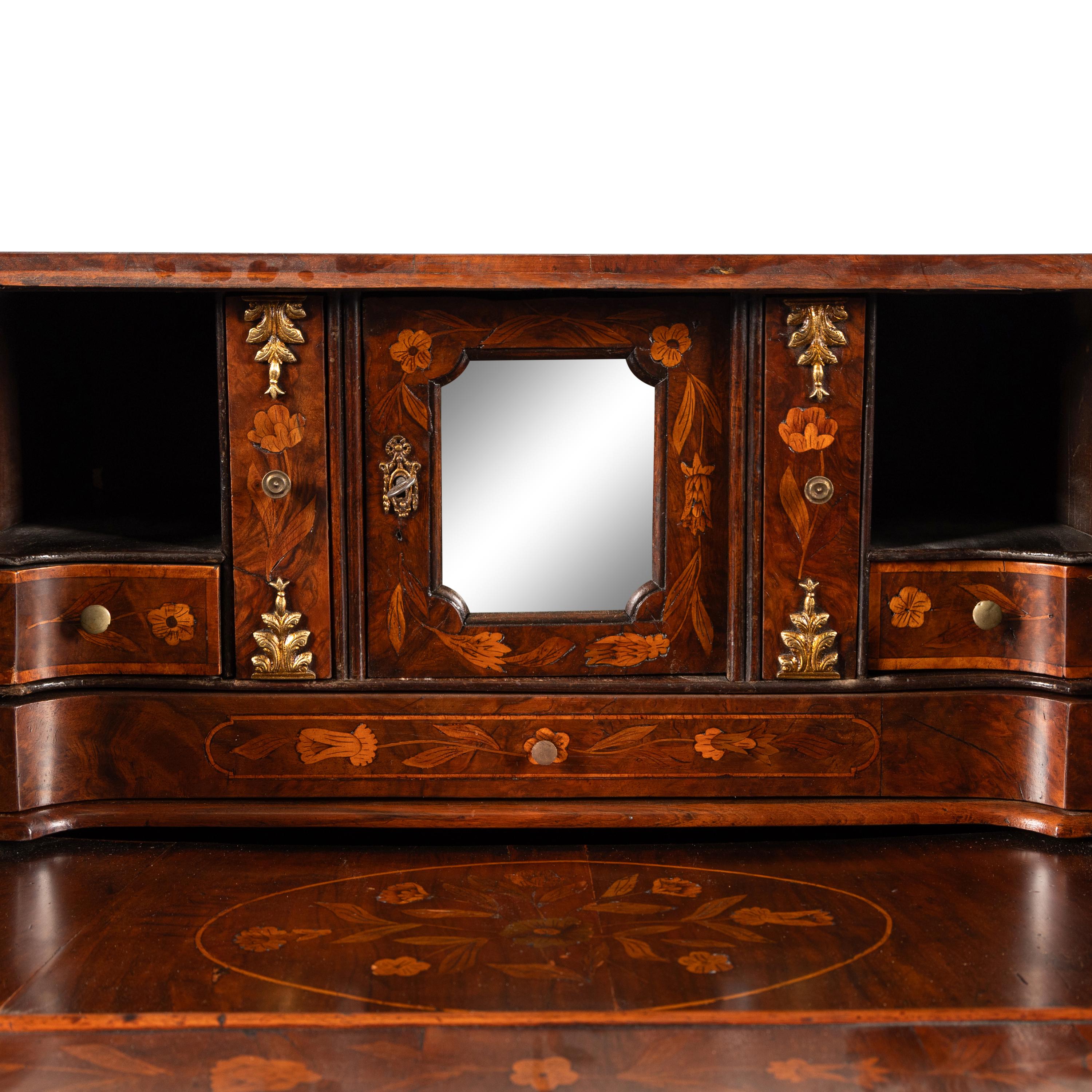 A Dutch Marquetry Slant-Front Bureau