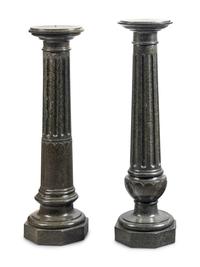 Two Continental Marble Pedestals