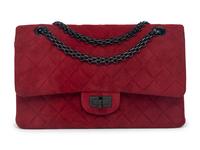 Chanel 2.55 Flap Bag in Red Quilted Suede