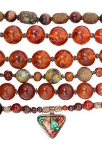A Group of Six Beaded Necklaces and Seven Pendants