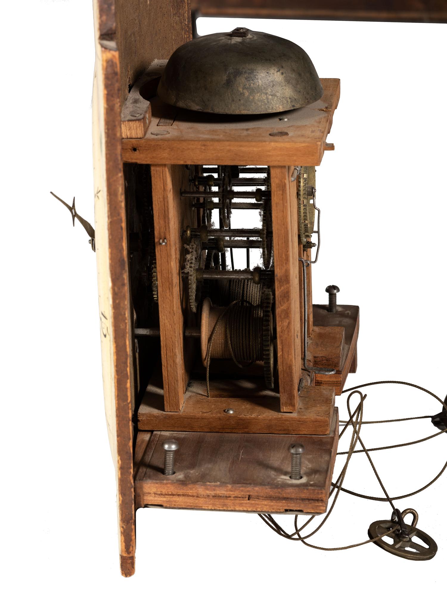 A Classical Black Paint and Parcel Gilt Decorated Tall Case Clock