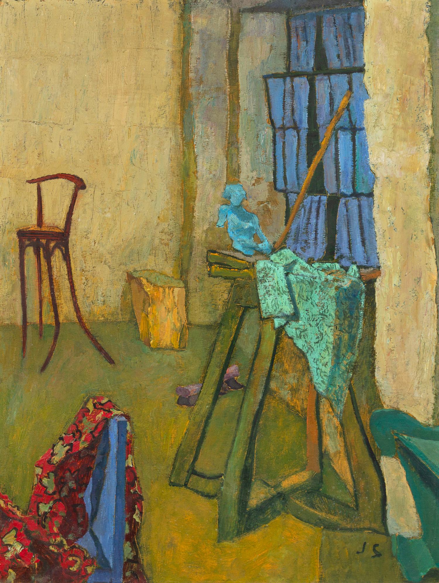 Interior with Blue Statue
