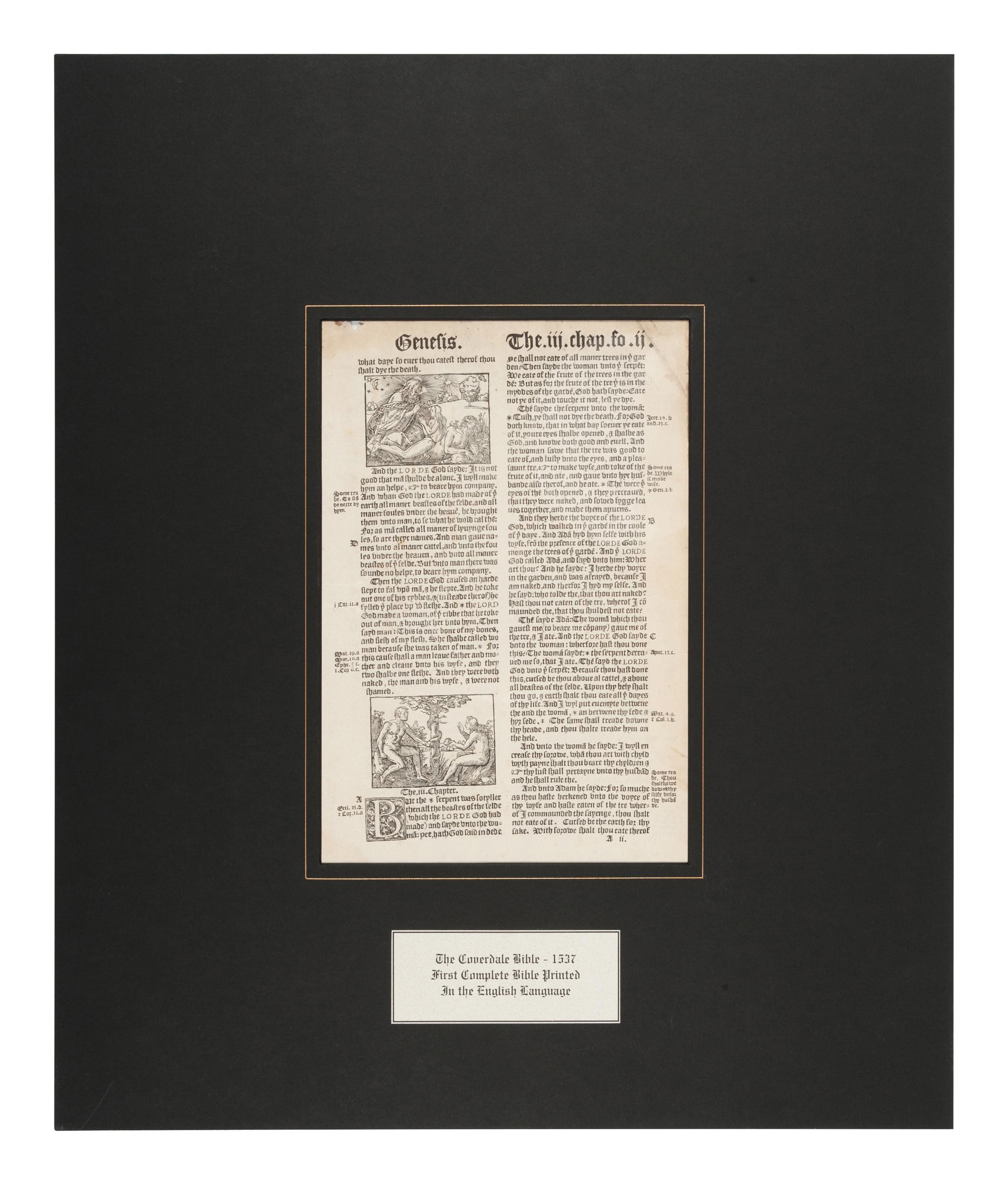 [BIBLE LEAVES - ENGLISH - 16TH CENTURY]. A group of 9 Bible leaves in English, comprising:
