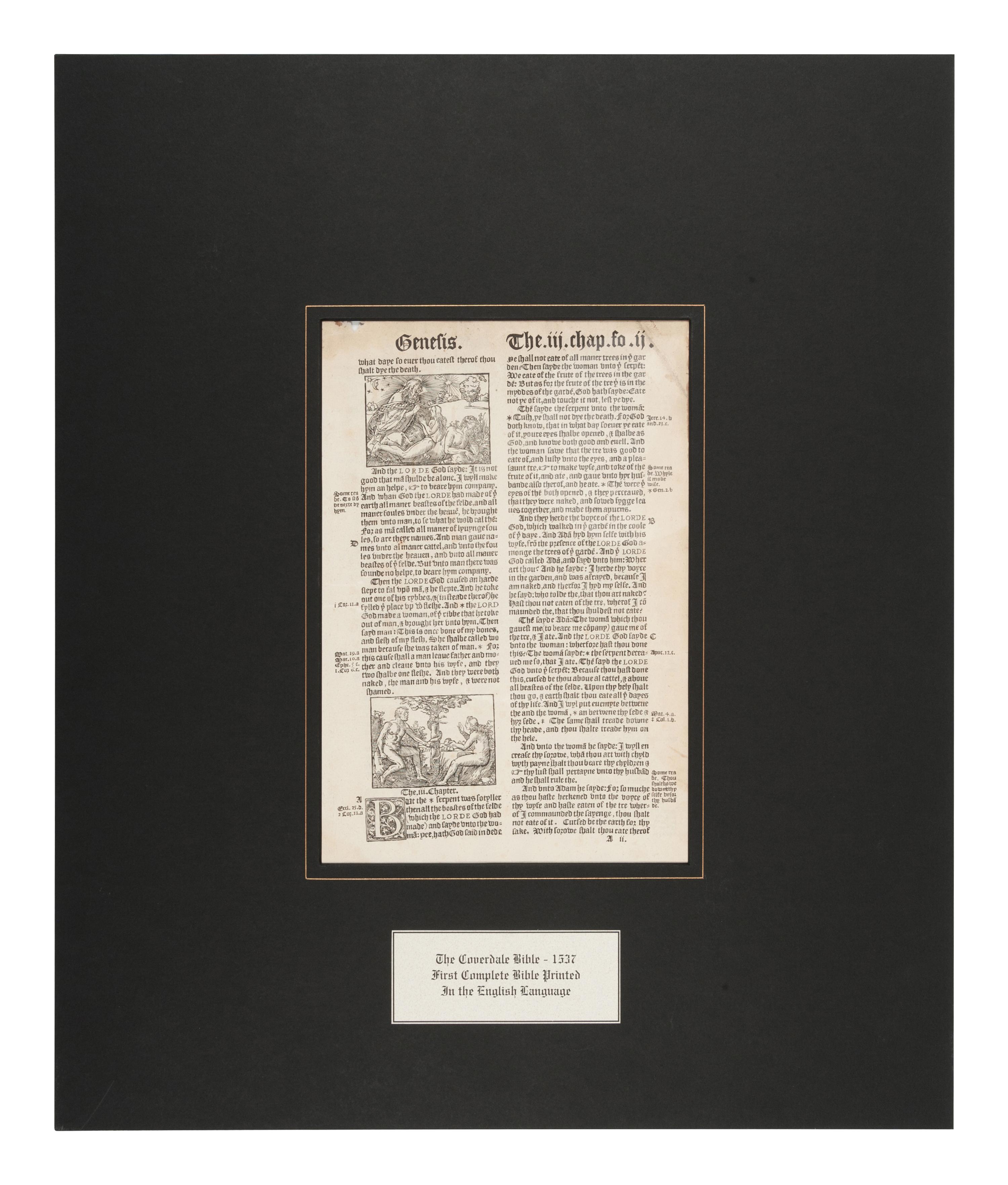 [BIBLE LEAVES - ENGLISH - 16TH CENTURY]. A group of 9 Bible leaves in English, comprising: