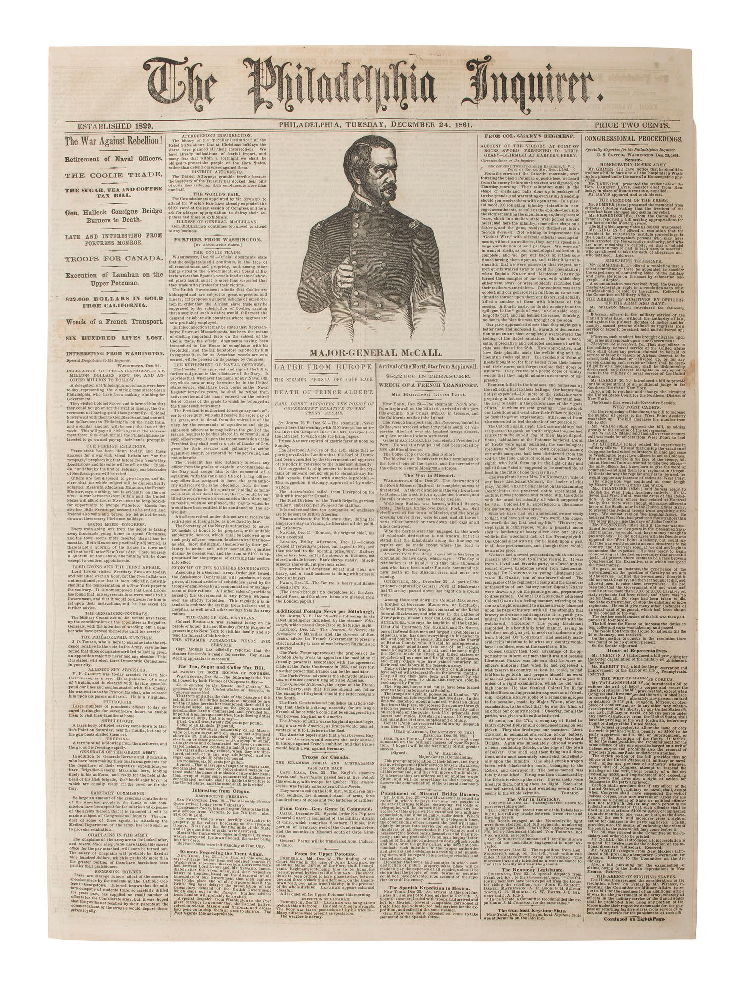[CIVIL WAR]. Collection of illustrated war-date newspapers, maps, prints, and correspondence.