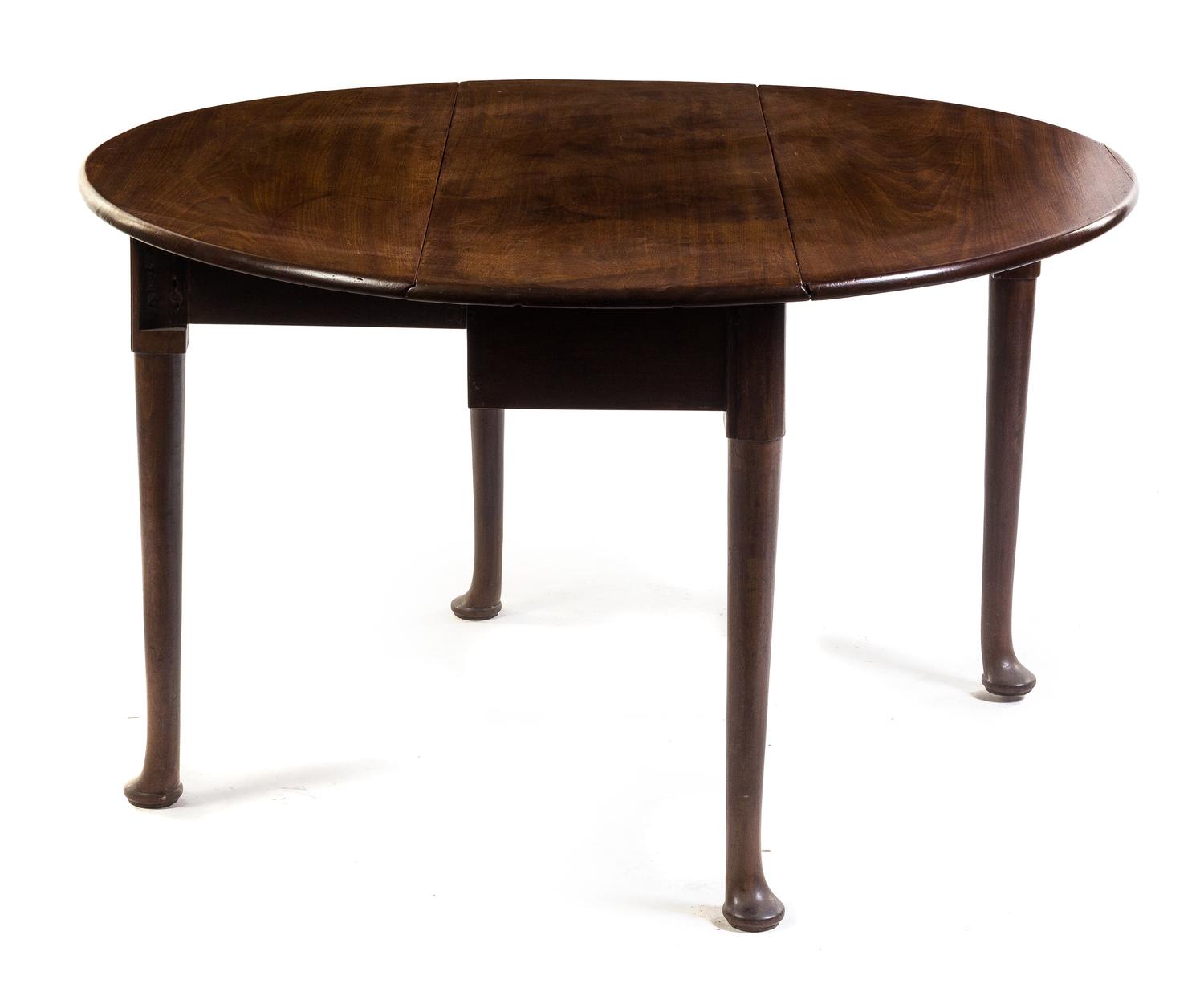 An English Oak Double Drop-Leaf Table Height 28 x width 16 1/2 x depth 48 inches. — 19TH CENTURY OR EARLIER