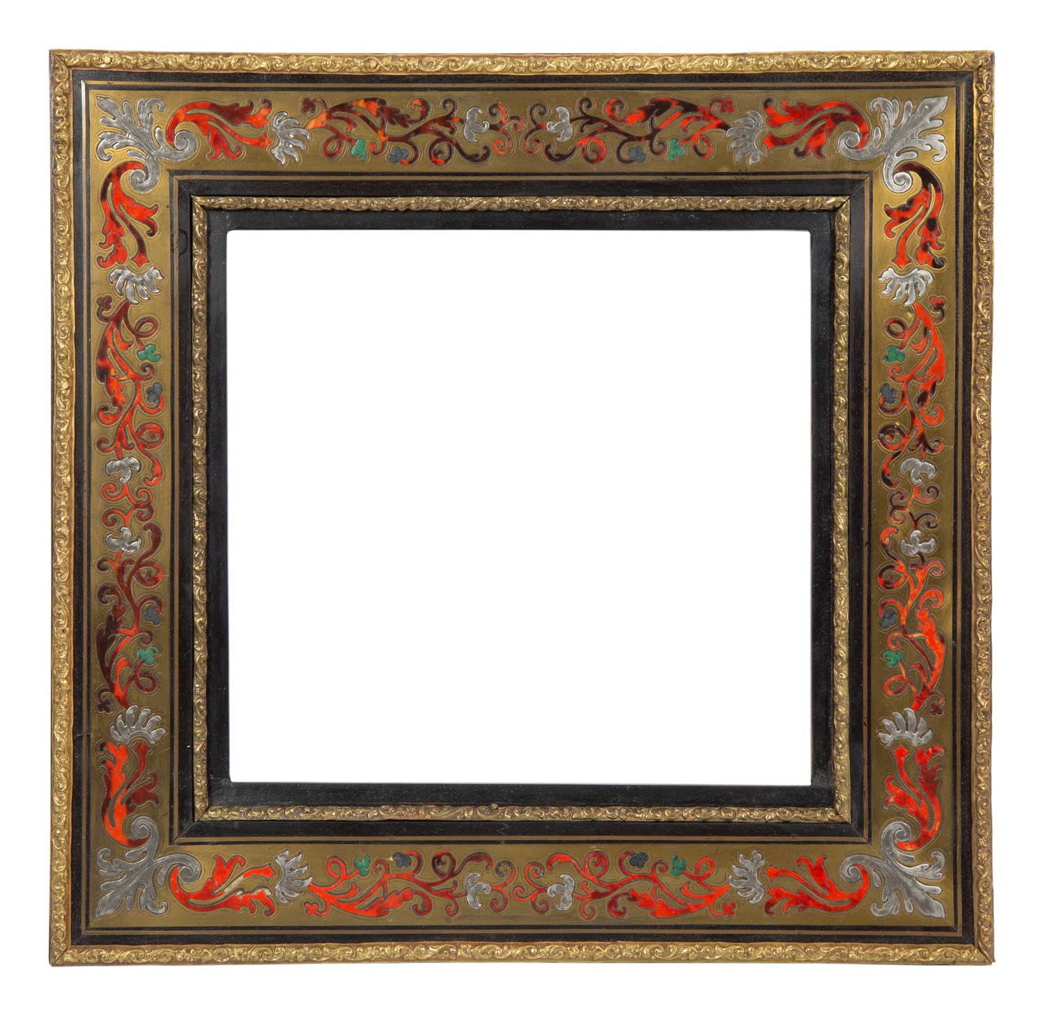A French Boulle Inlaid Brass Picture Frame