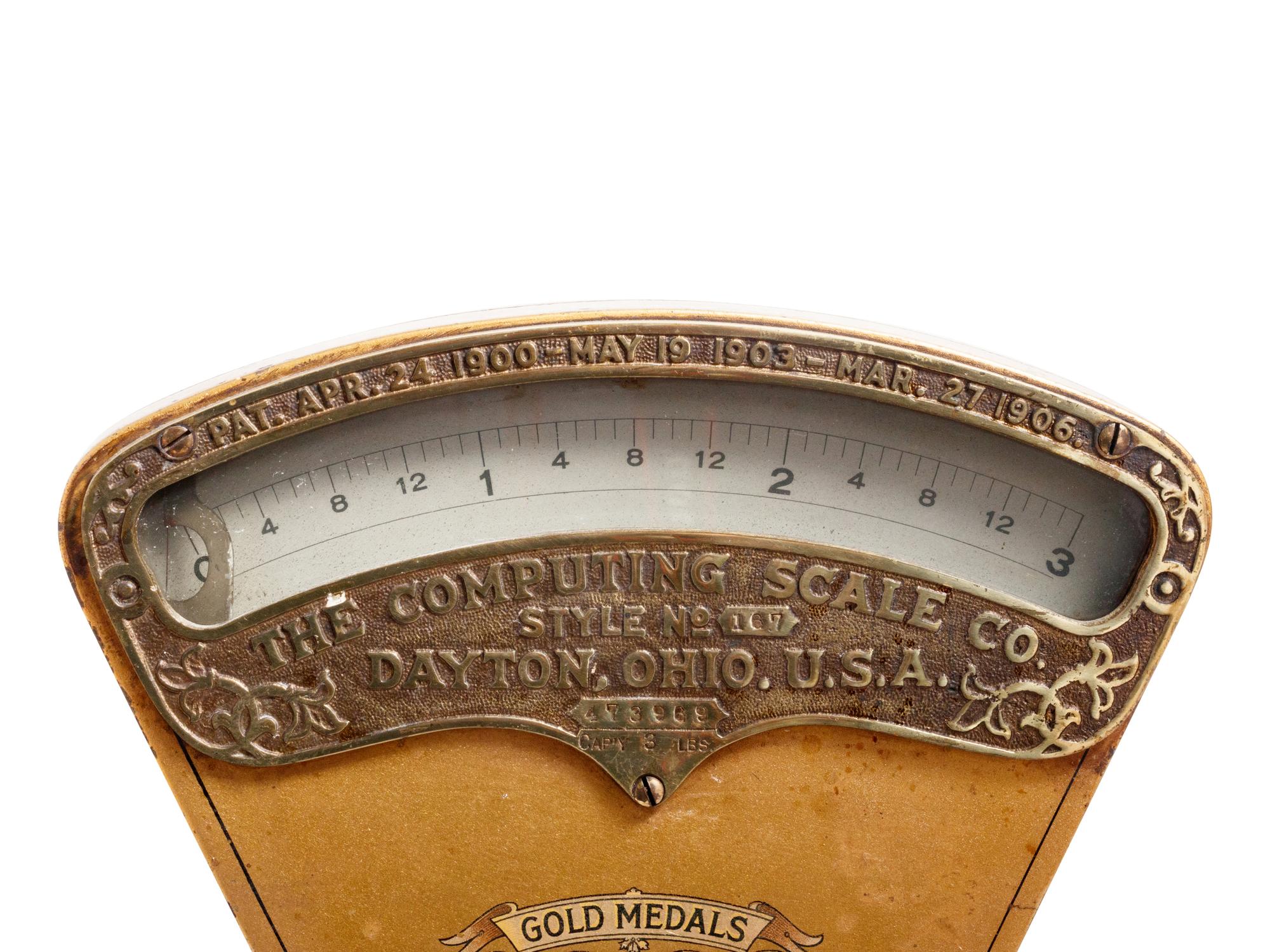 A Gilt and Polychrome Painted Dayton Computing Scale, Style No. 187