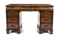 A George II Style Walnut Desk, Height 29 1/2 x width 48 x depth 23 3/4 inches.