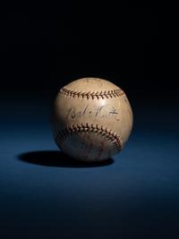 A Legendary Signed Autographed Baseball Featuring Babe Ruth, Hank Aaron, Lou Gehrig, Jimmie Foxx, Al Simmons, Connie Mack, Lefty Grove and George Earnshaw (Beckett Authentication Services)