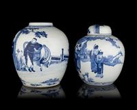 Two Chinese Blue and White Porcelain Jars