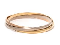 CARTIER, TRICOLOR GOLD 'TRINITY' BANGLE BRACELET