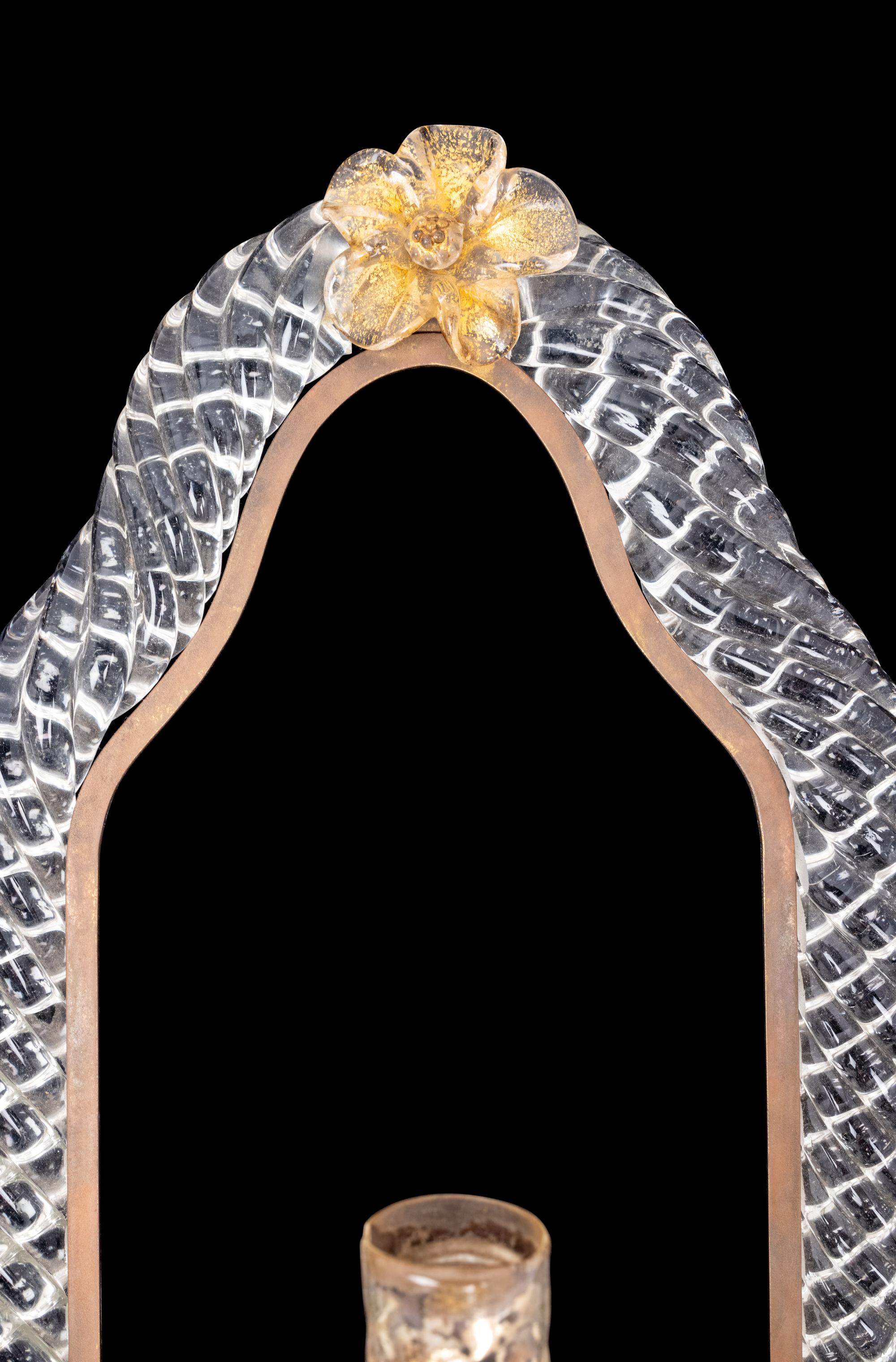 A Pair of Venetian Glass Girandole Mirrors