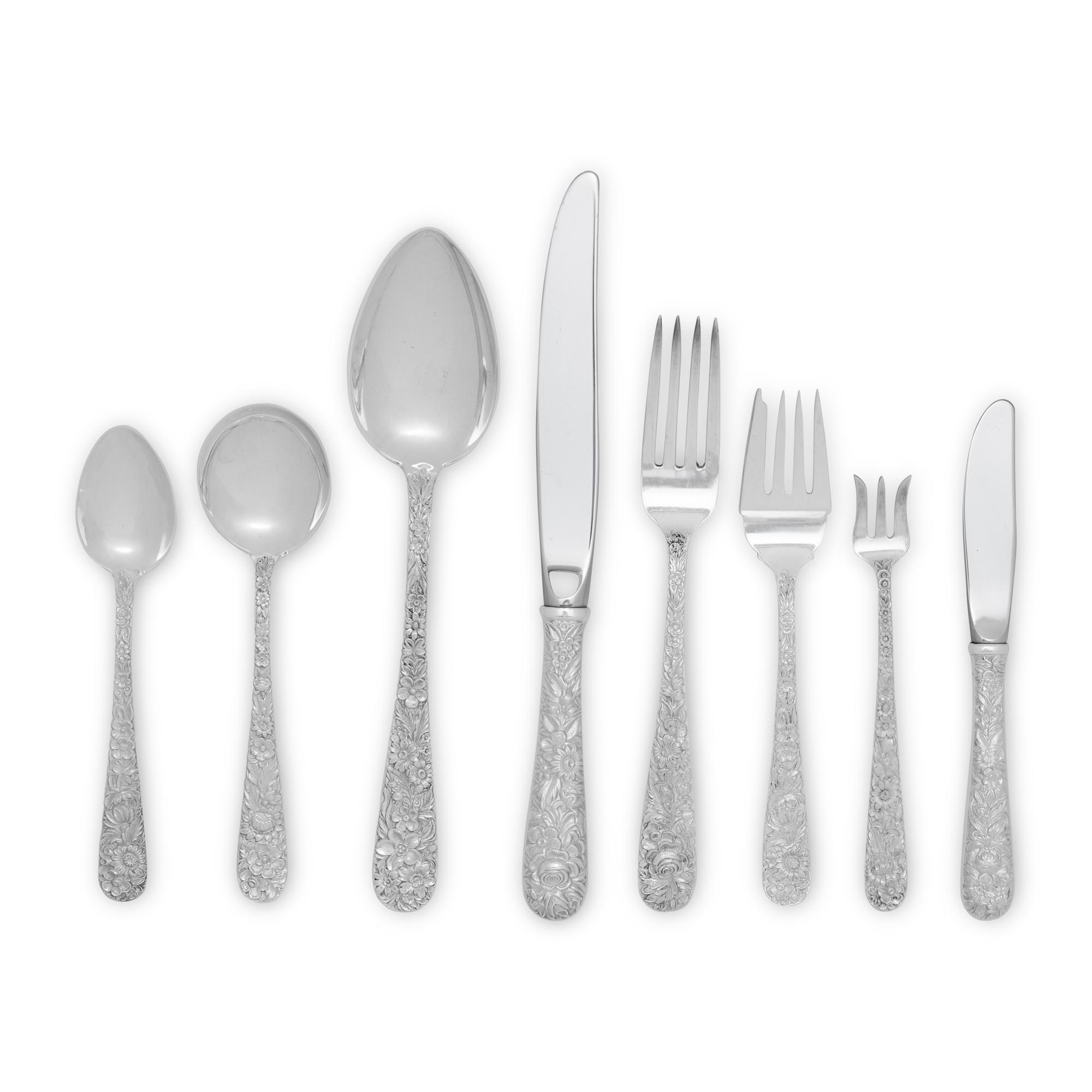 An American Silver Repouss é Flatware Service