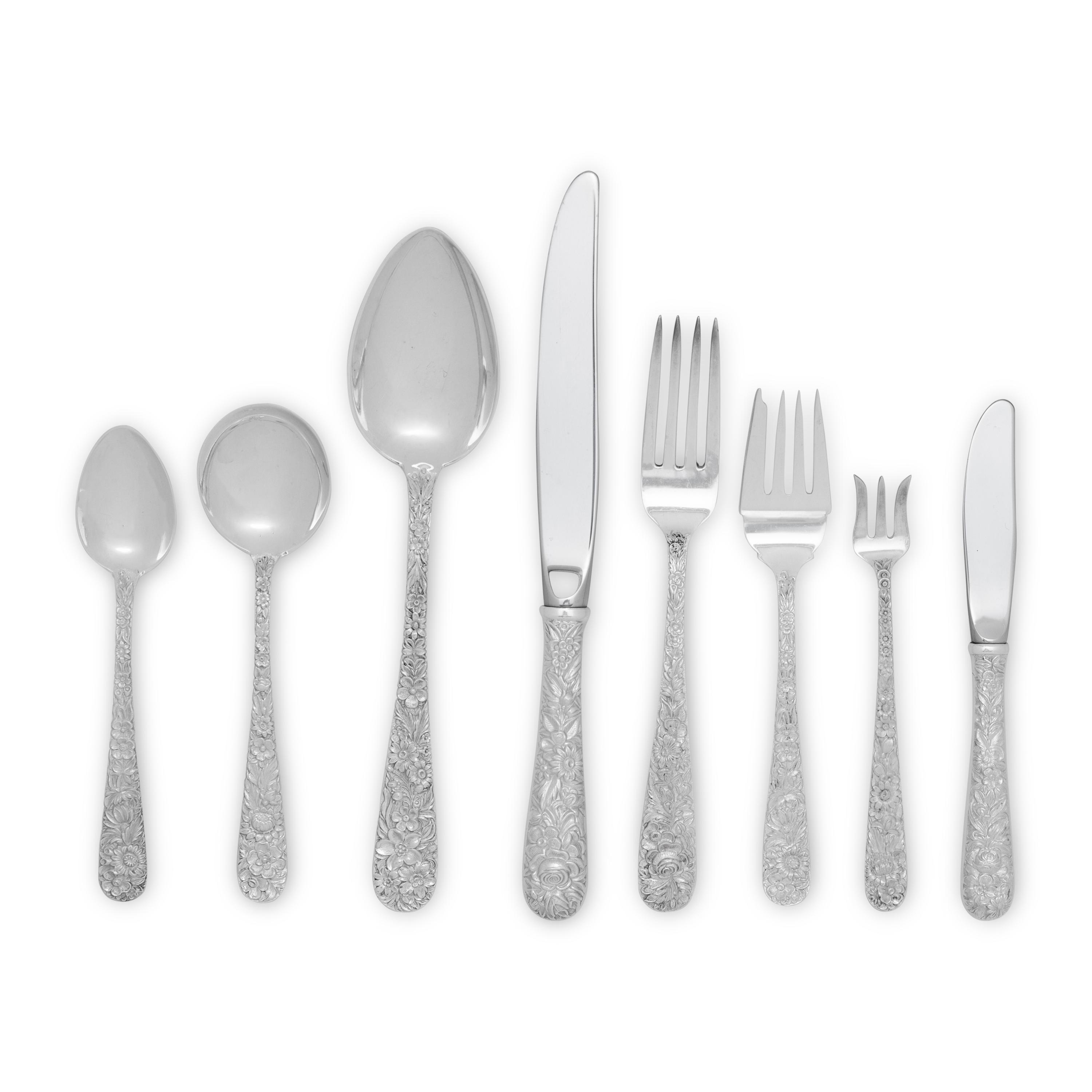 An American Silver Repouss é Flatware Service