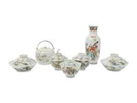 Seven Chinese Famille Rose Porcelain Articles