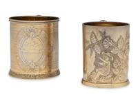 Two American Silver-Gilt Mugs