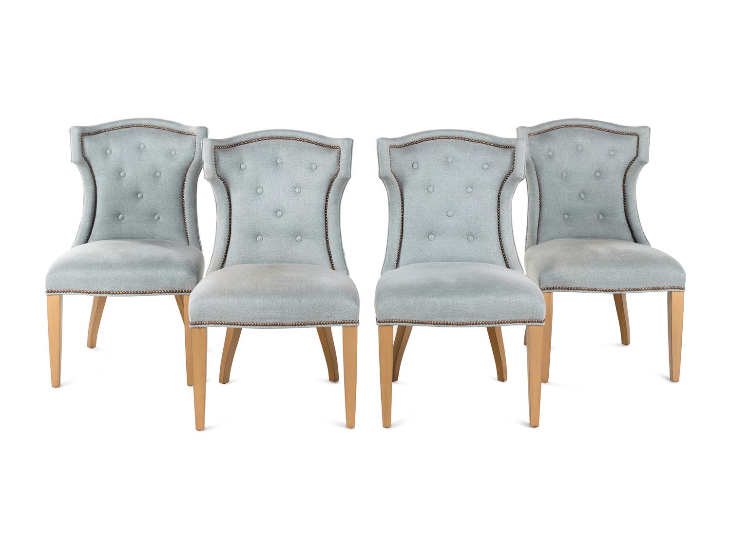 A Set of Four Lillian August Quinn Dining Chairs
