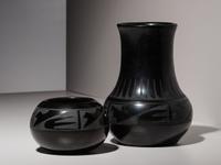 Blackware Pottery Vase and Bowl 1943-1954