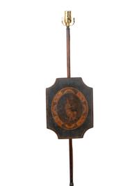 A Pair of English Painted Pole Screens — 19TH CENTURY