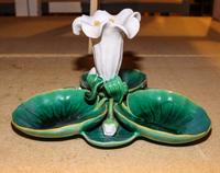 A Majolica Centerpiece. Height 7 inches.