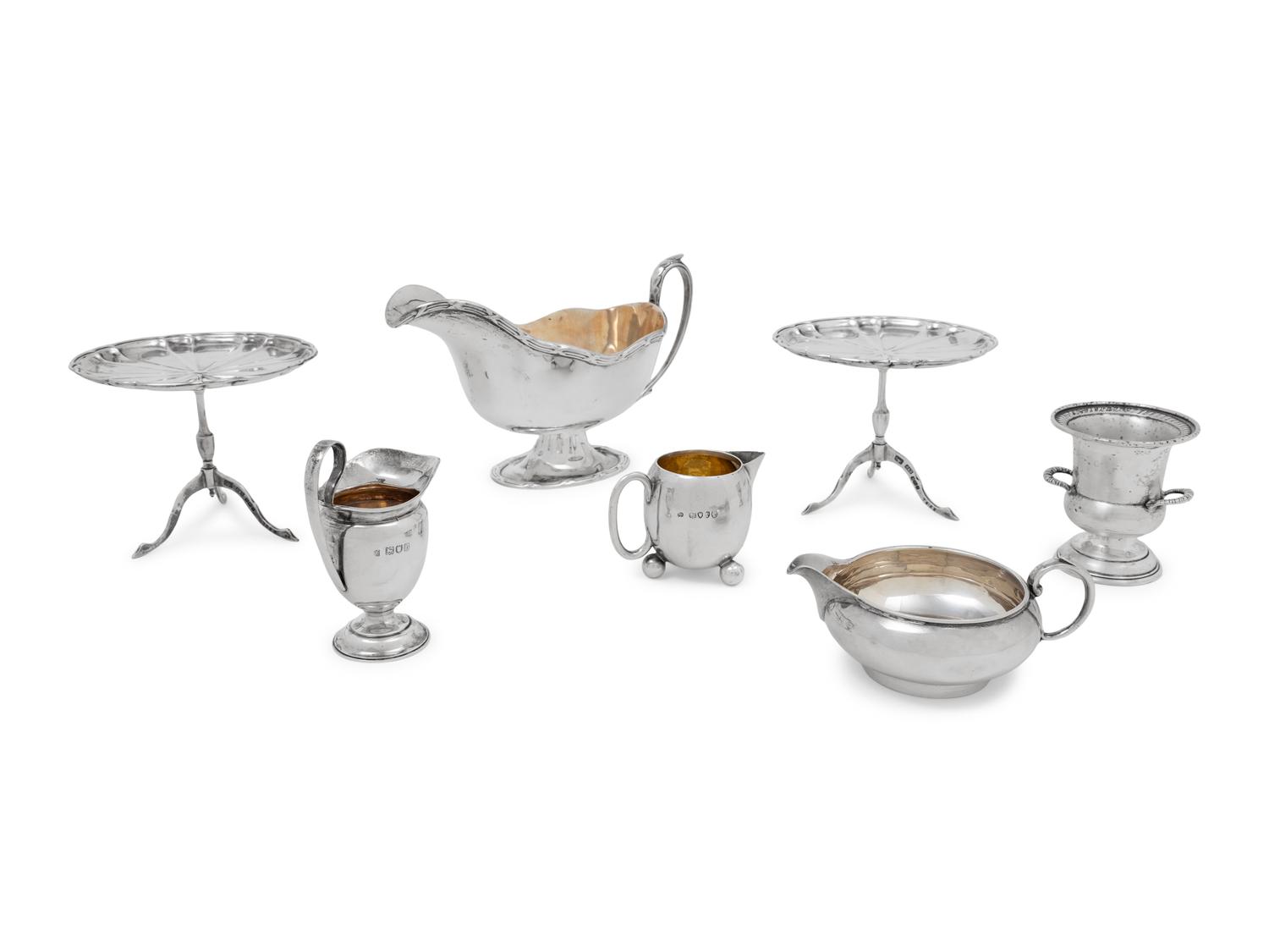An Assembled Group of English Silver Table Articles