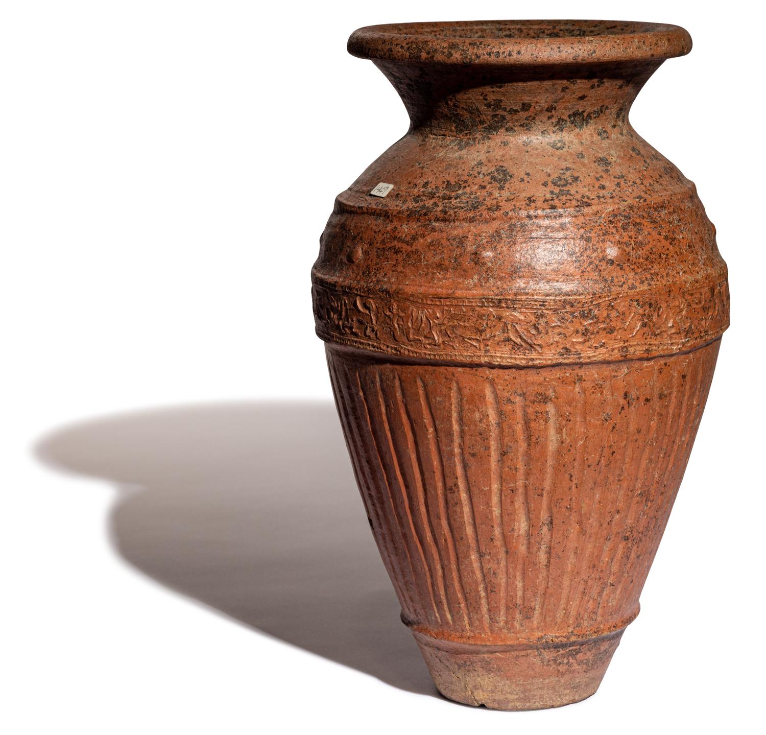 An Etruscan Impasto Pithos with a Stamped Animal Frieze