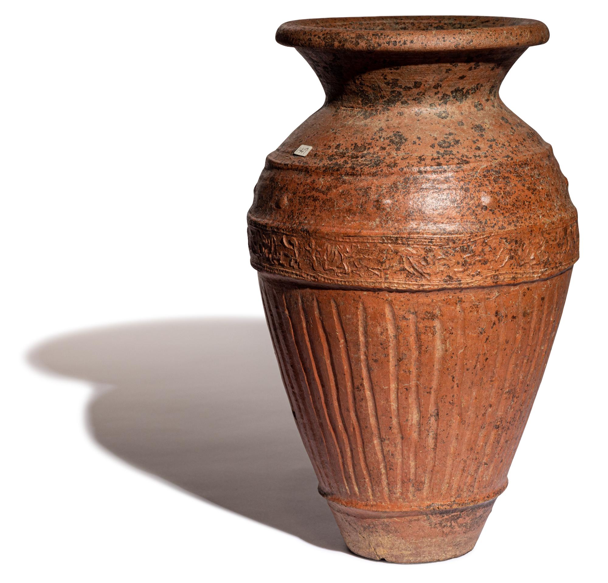 An Etruscan Impasto Pithos with a Stamped Animal Frieze