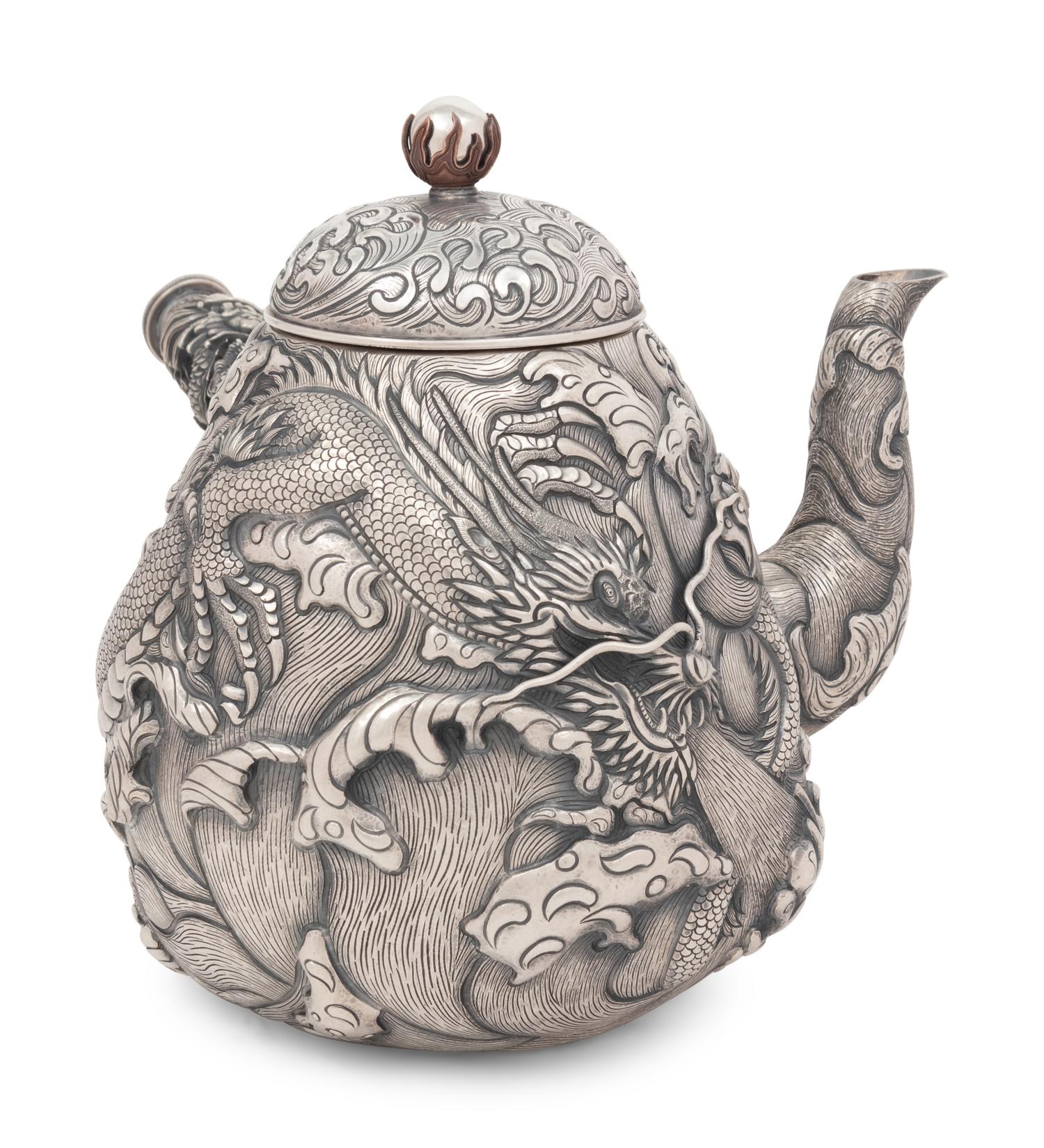 A Massive Chinese Export Silver Coffee Pot