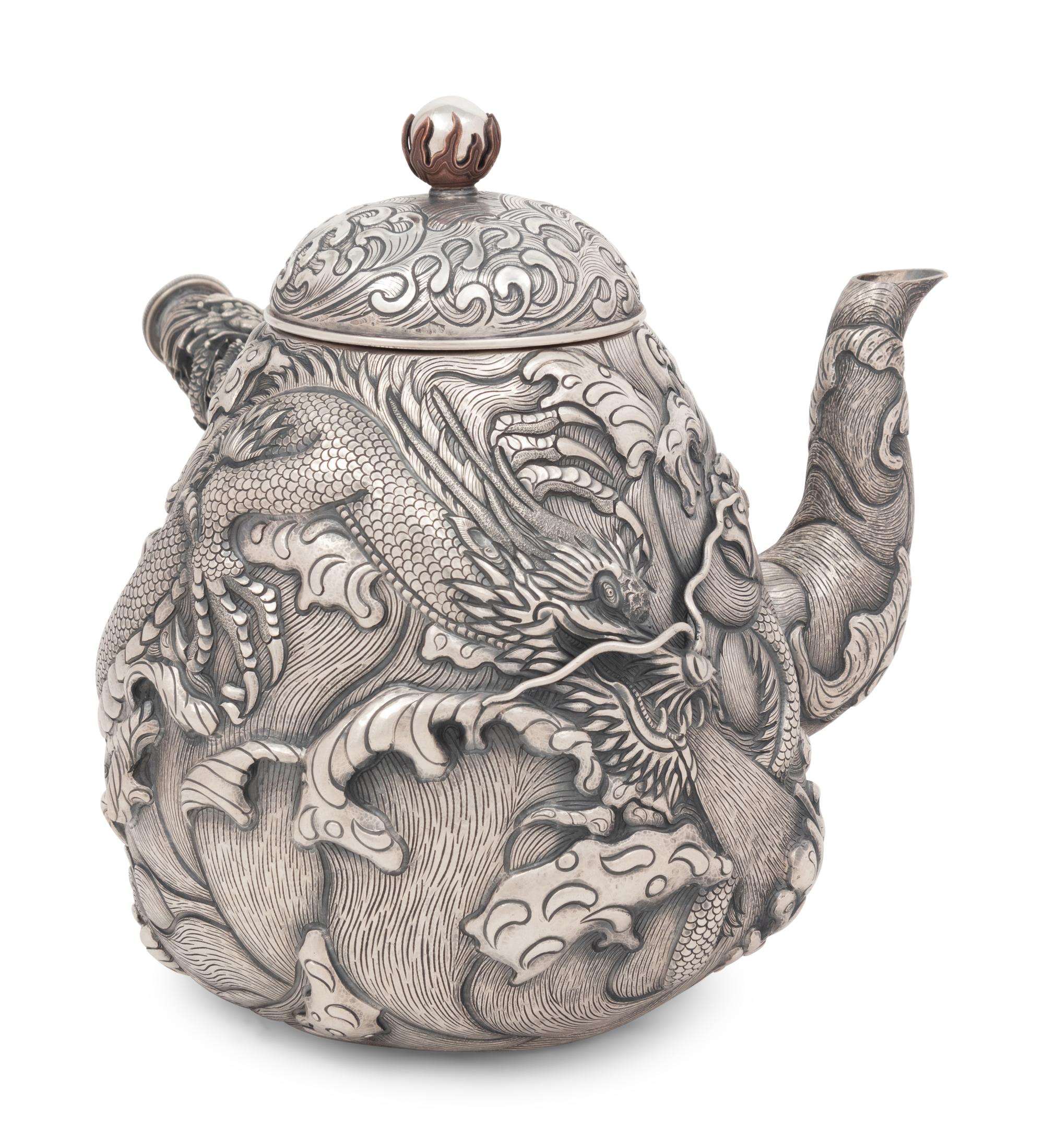 A Massive Chinese Export Silver Coffee Pot