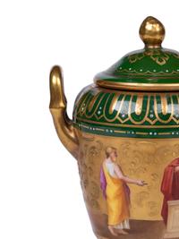 A Vienna Porcelain Urn, Cover and Stand
