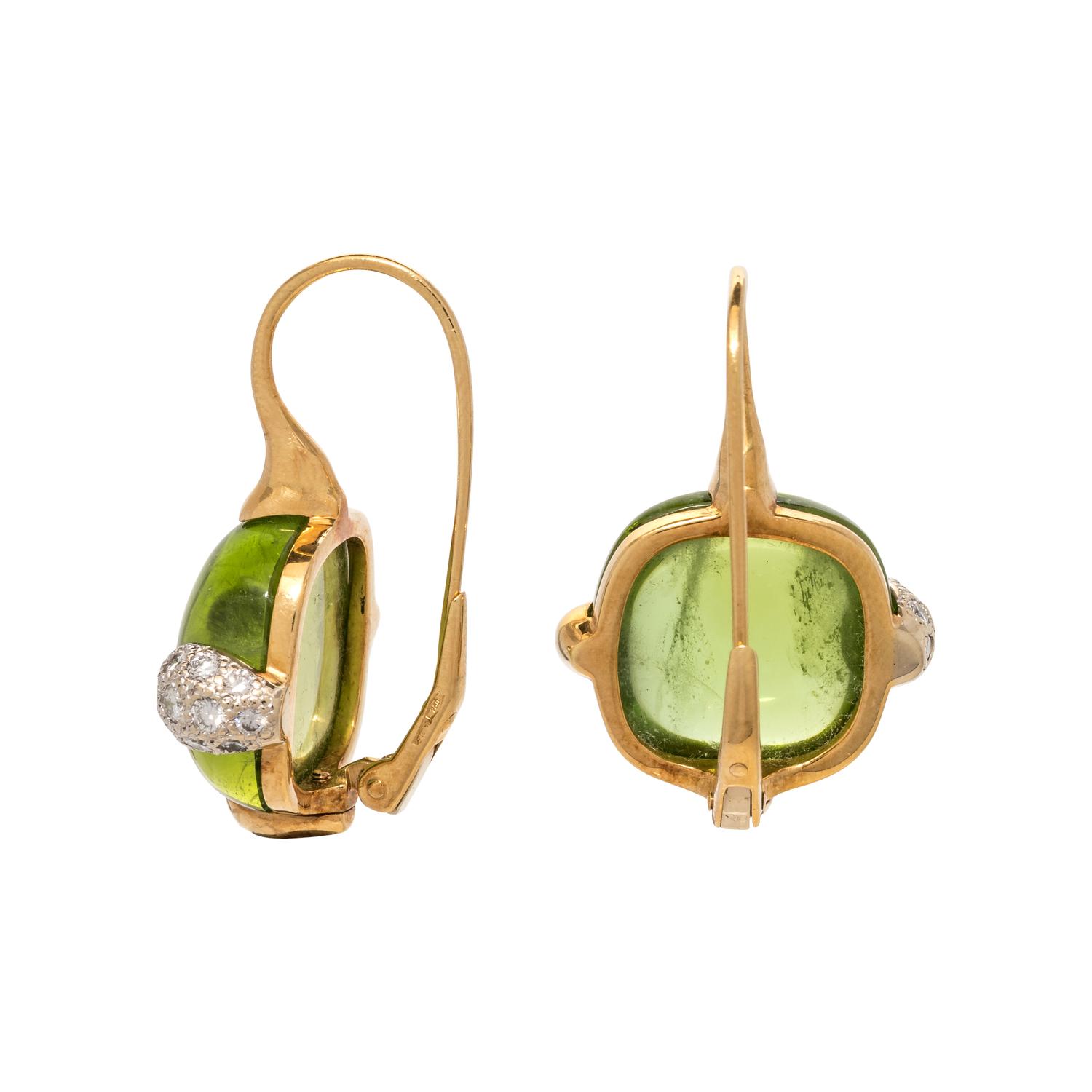 POMELLATO, PERIDOT AND DIAMOND EARRINGS