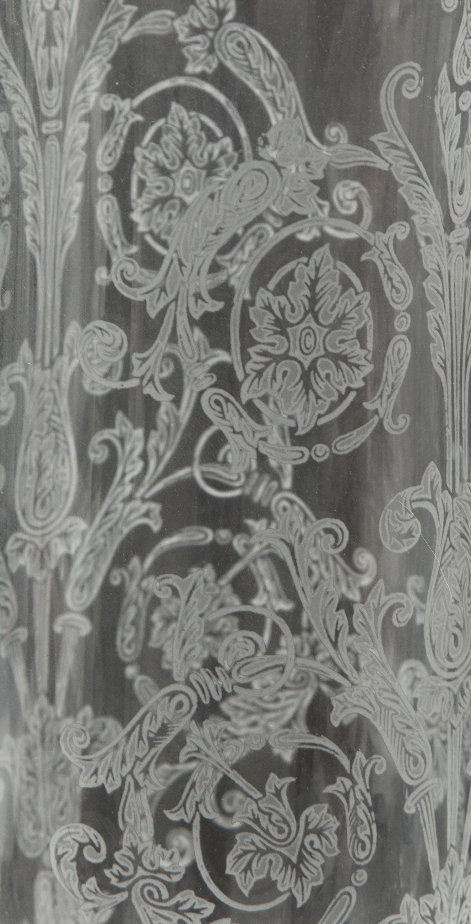 A Set of Four Baccarat Glass Hurricane Lamps