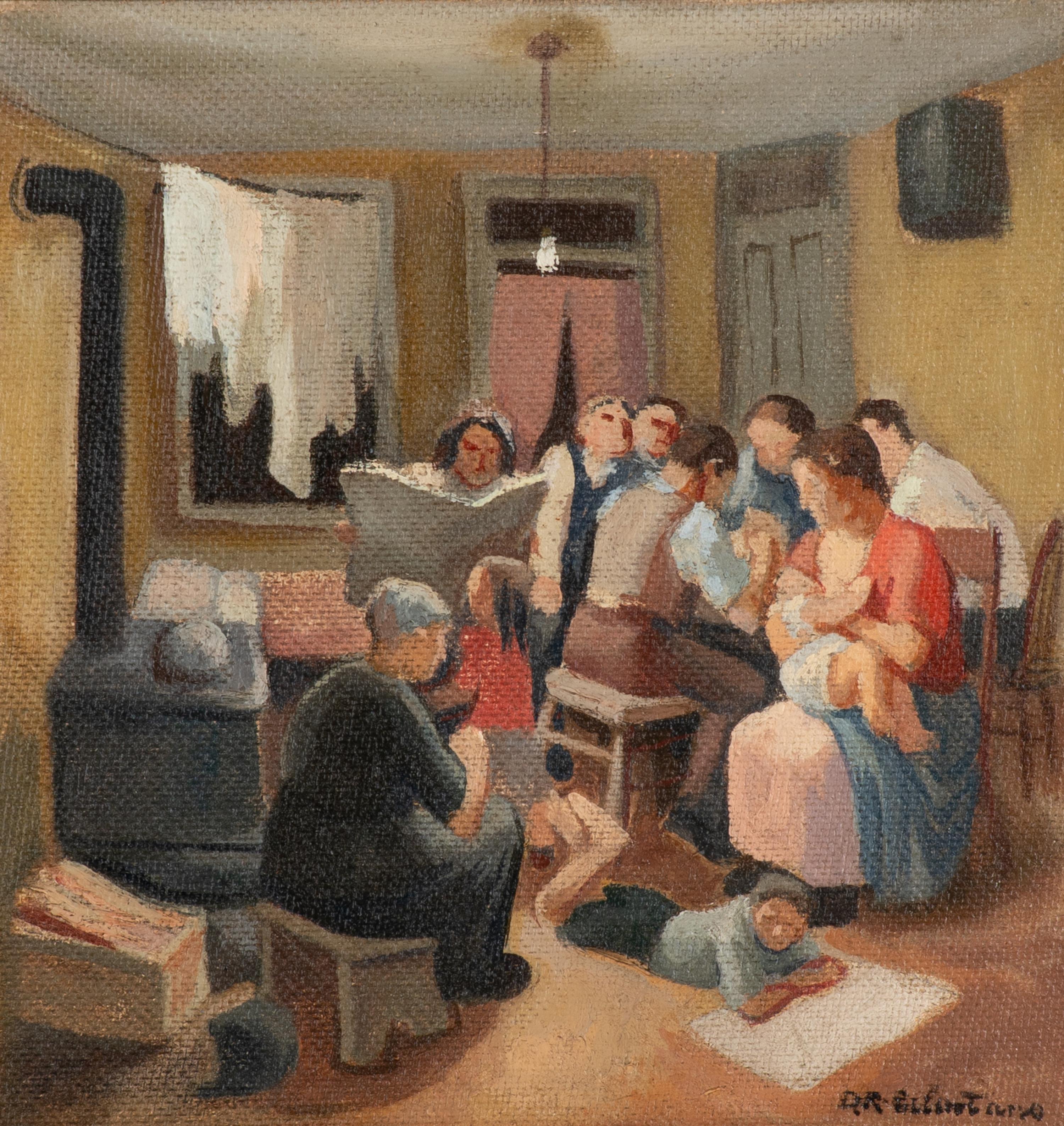 Daniel Celentano (American, 1902–1980) — Idle Hours (Study for a larger oil)