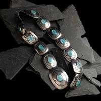 Southwestern Silver and Channel Inlay Turquoise Concha Belt