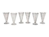 A Set of Six American Silver Goblets