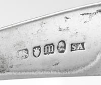A Group of Four George III Silver Flatware Articles, Various Makers, comprising a serving spoon, Stephen Adams, London, 1787; sugar ton