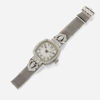 An Art Deco lady's platinum and diamond dress watch, The Bowler & Burdick Co.