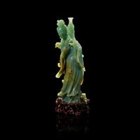 A Chinese carved jadeite meiren