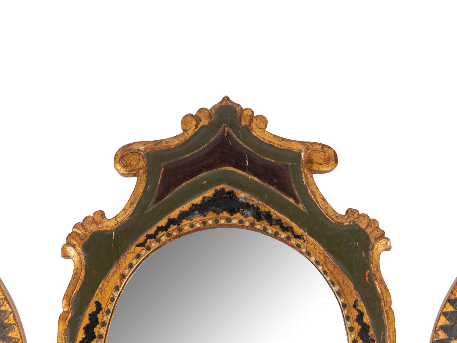 A Continental Painted Altar Triptych