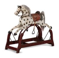A Painted Wood Platform Rocking Horse