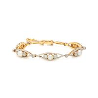 EDWARDIAN, PLATINUM-TOPPED GOLD, PEARL, AND DIAMOND BRACELET