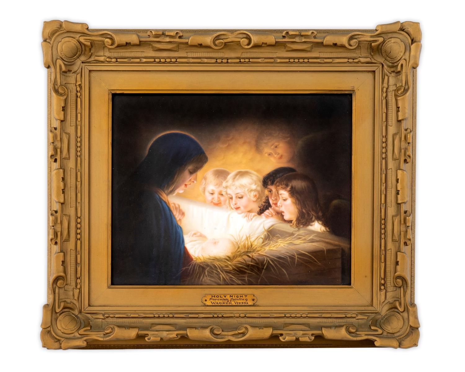 A KPM Porcelain Plaque: Holy Night — EARLY 20TH CENTURY