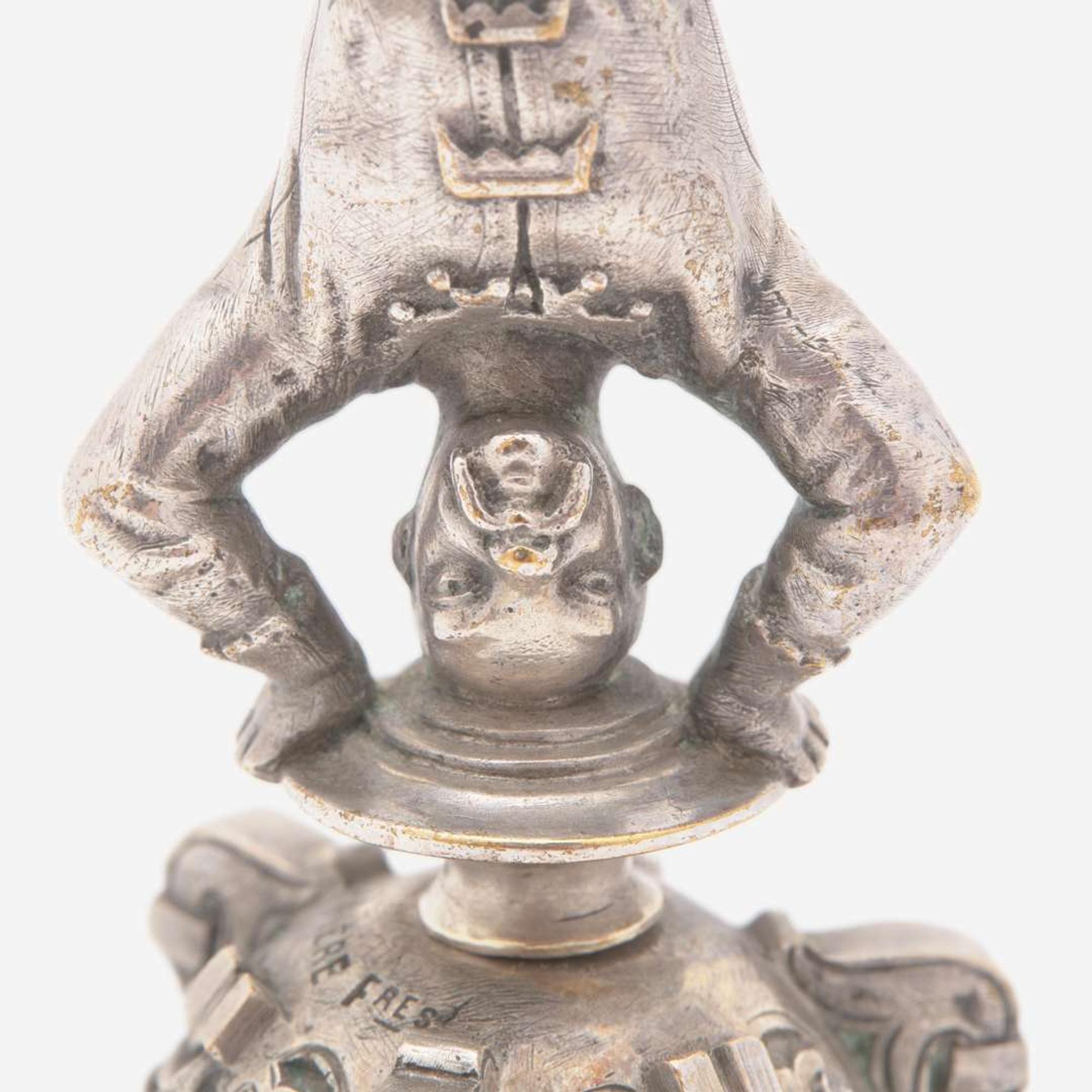 Two French silver figural bells One marked Fannière Frères, Paris, late 19th century