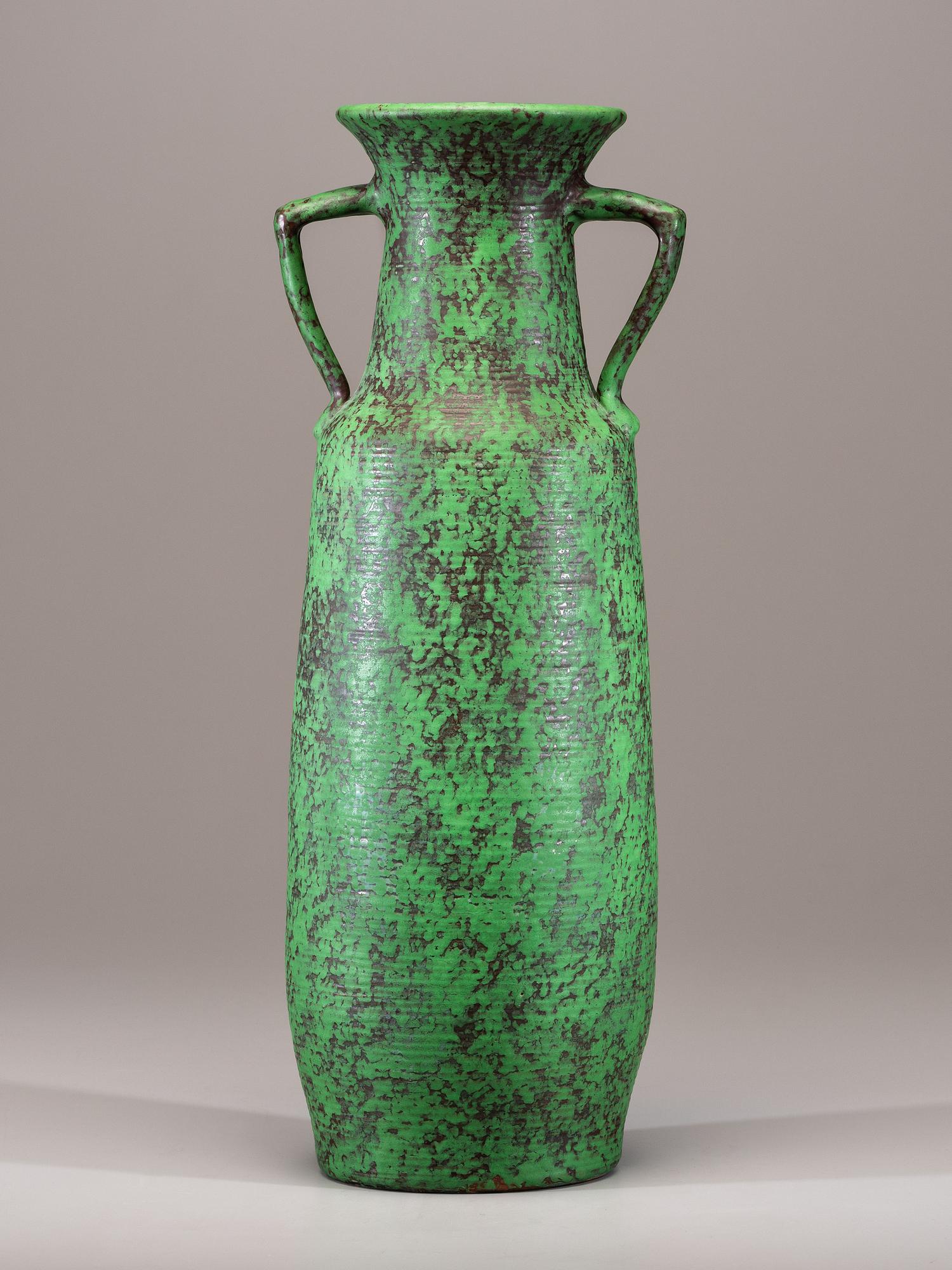 Coppertone Monumental Two-Handled Floor Vase