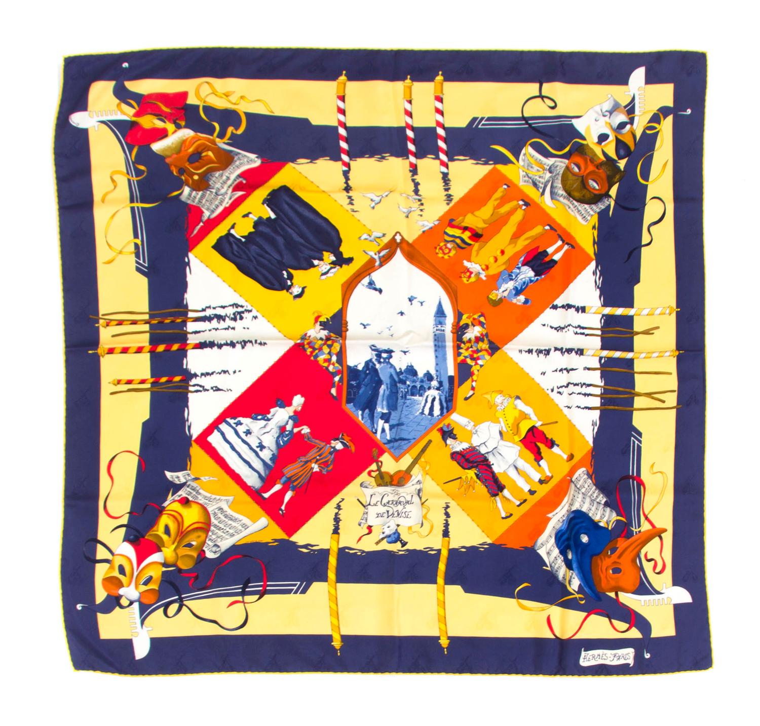 An Hermes Silk Jacquard Scarf, 35 x 35 inches.
